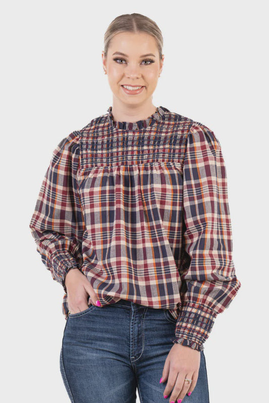 The LC Collection - LC59-2000 Navy Blue, White & Purple Check