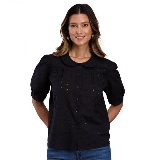 Stetson - Short Sleeve Blouse Solid Black