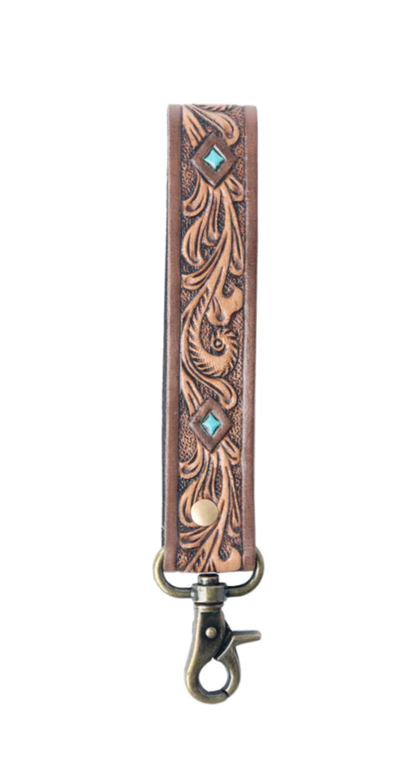 Spirit Stone Leather Keyring