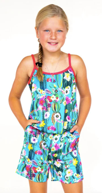 L & B Jade Floral Cactus One Piece