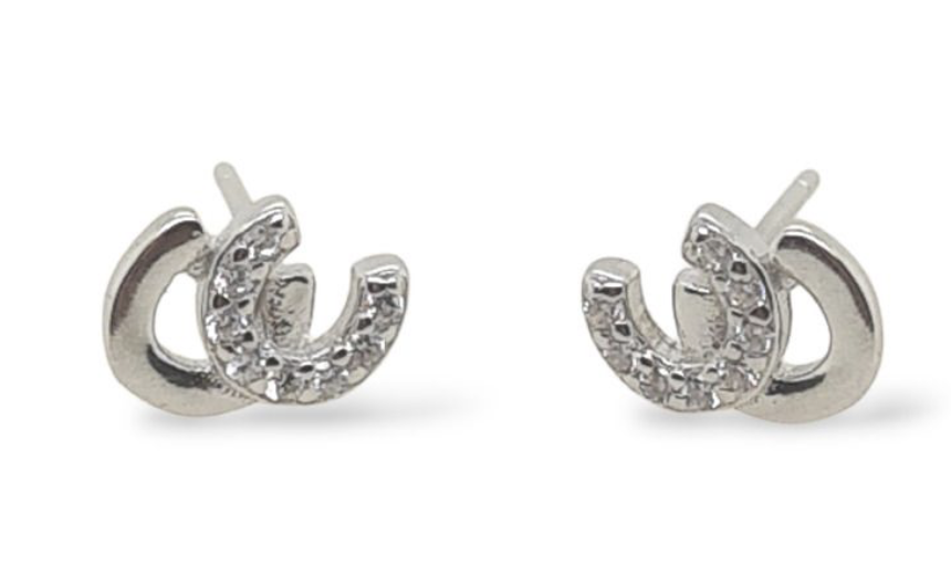 MCJ Double Horseshoe Silver Studs