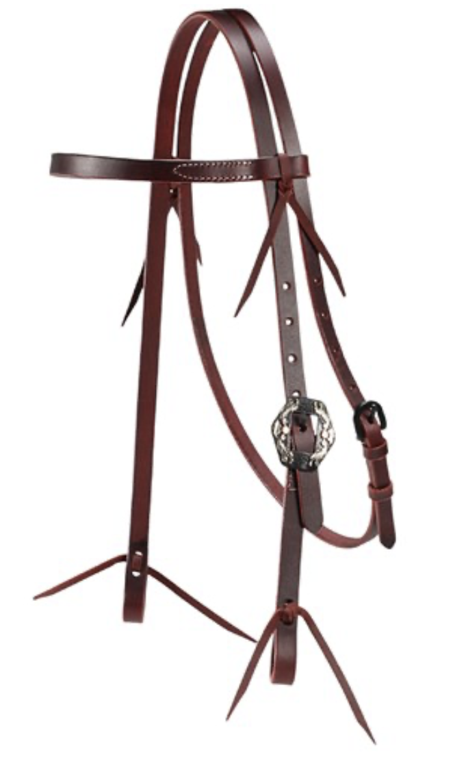 Oily Headstall with Single Buckle - Latigo