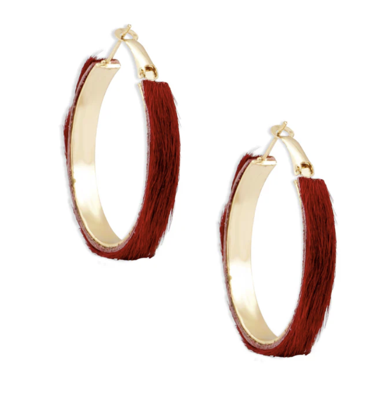 Earrings - Vermilion Hoops