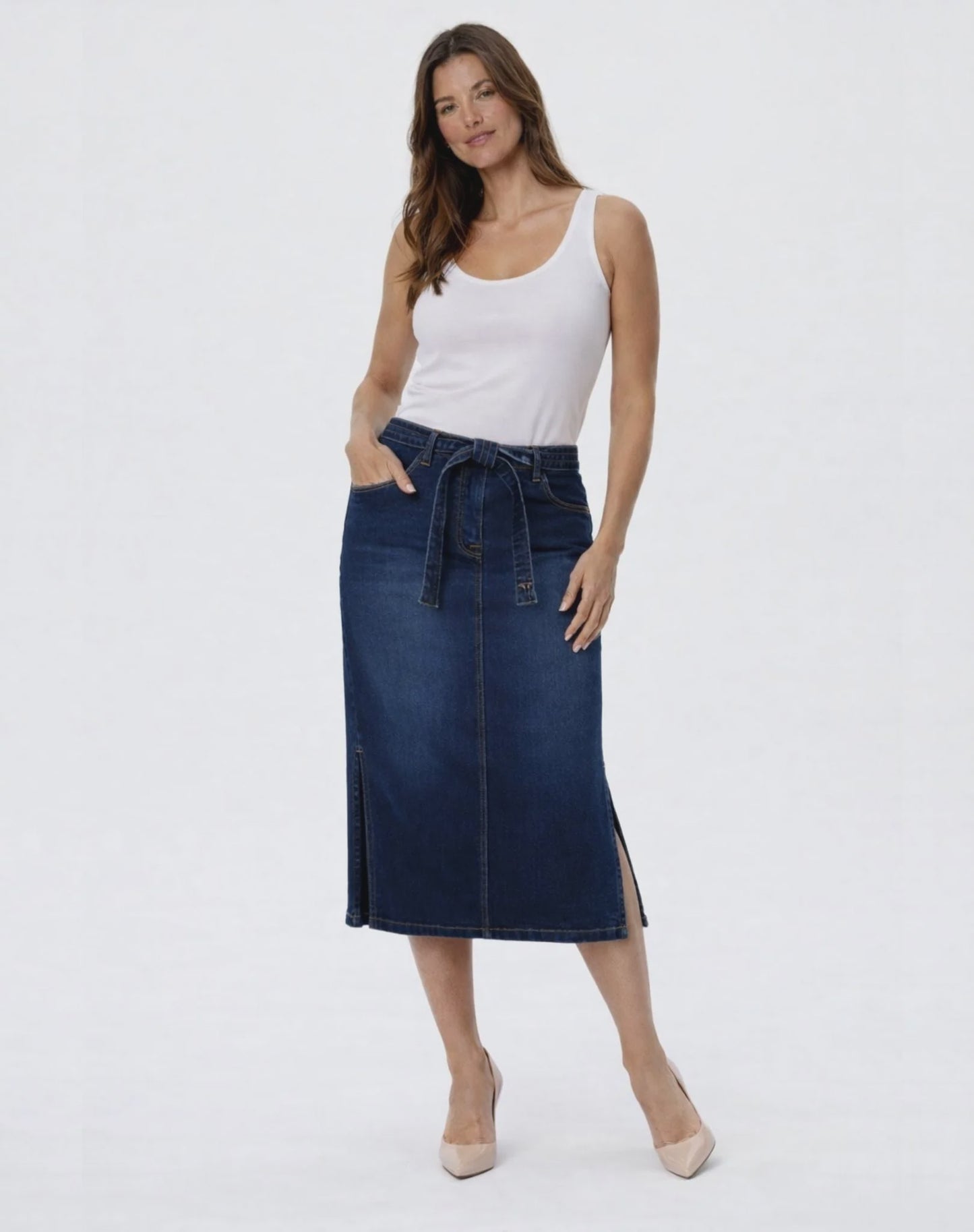 Corfu - French Blue Wash Skirt