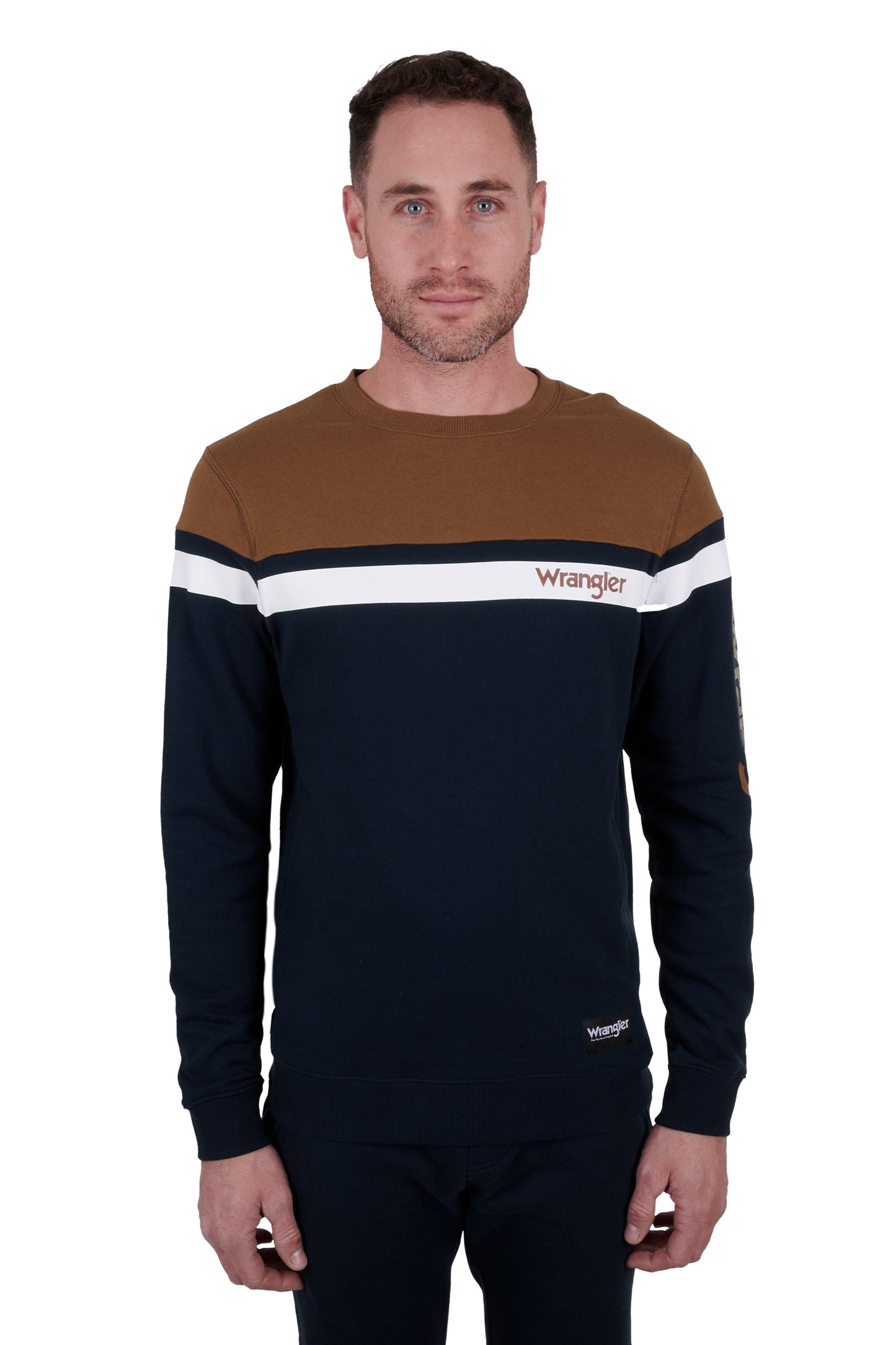 Wrangler Shirt Martin Long Sleeve - Navy / Dark Tan