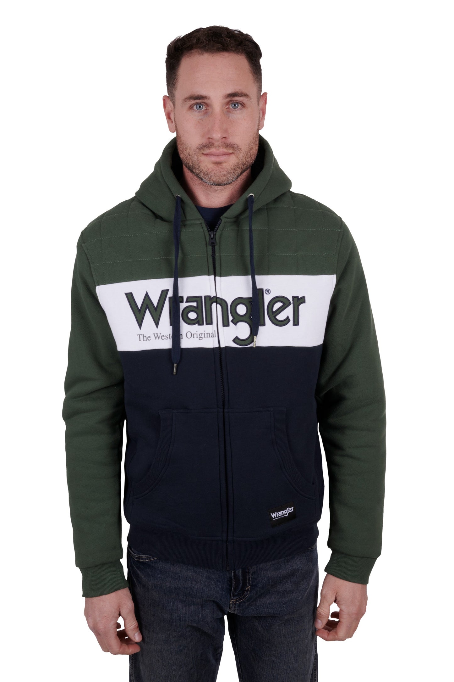 Wrangler Men's Elliot Zip Up Hoodie - Navy / Cypress