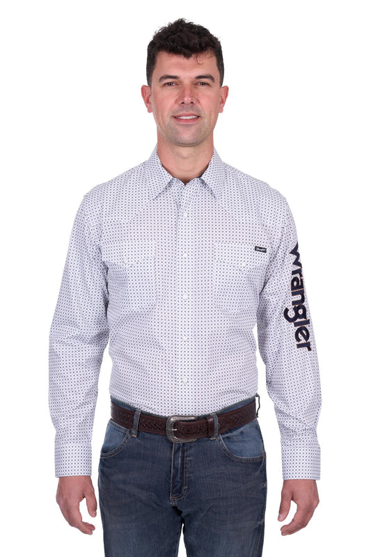 Wrangler - Mens Brent Logo Long Sleeve Shirt