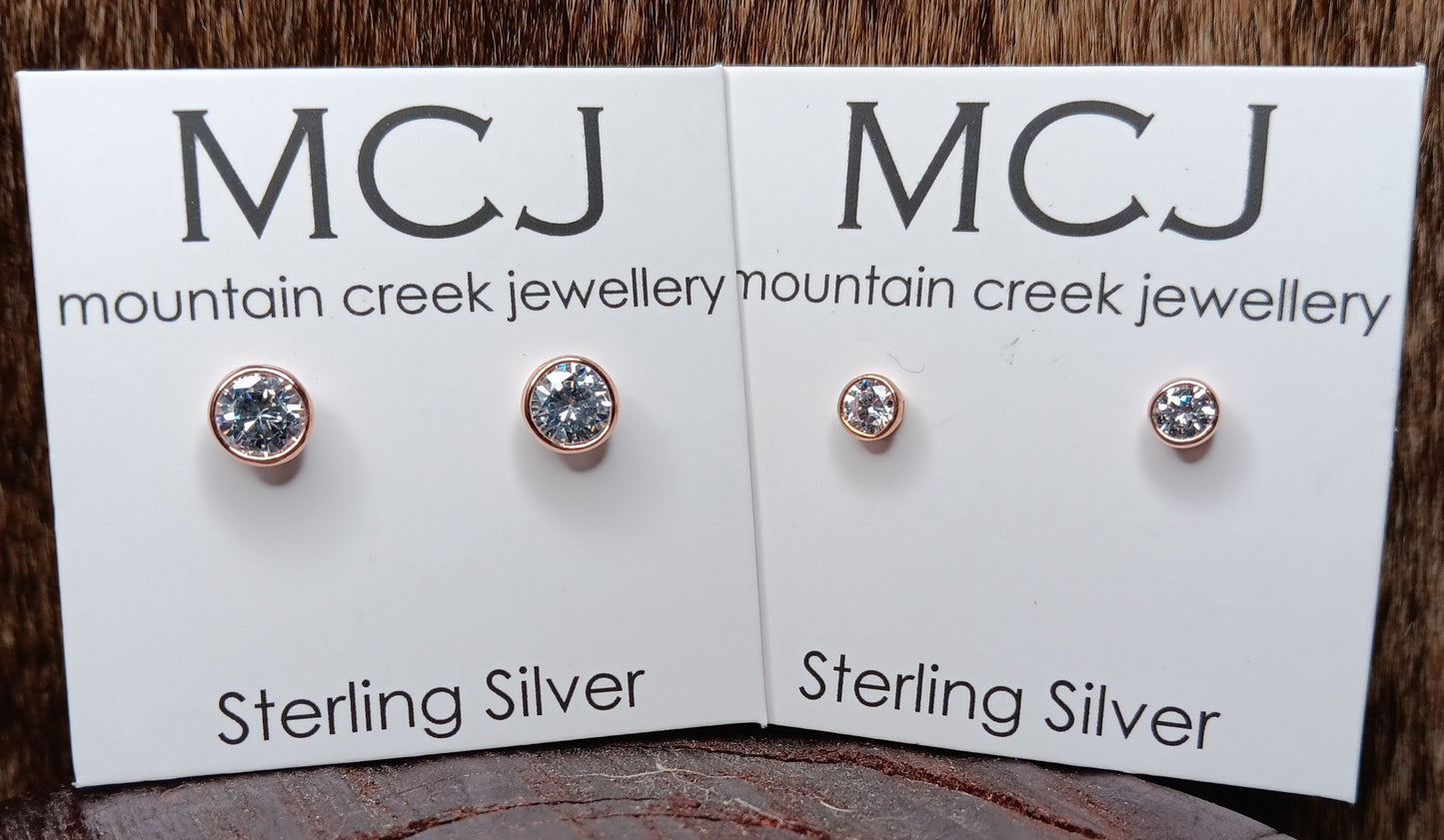 MCJ Cubic Zirconia Encased Studs