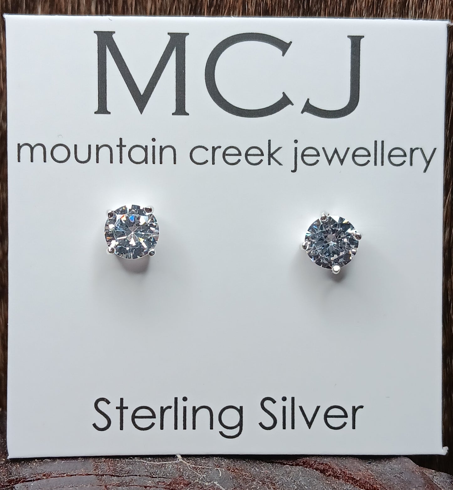MJC Sterling Silver & Cubic Zirconia Plain Studs - 6mm