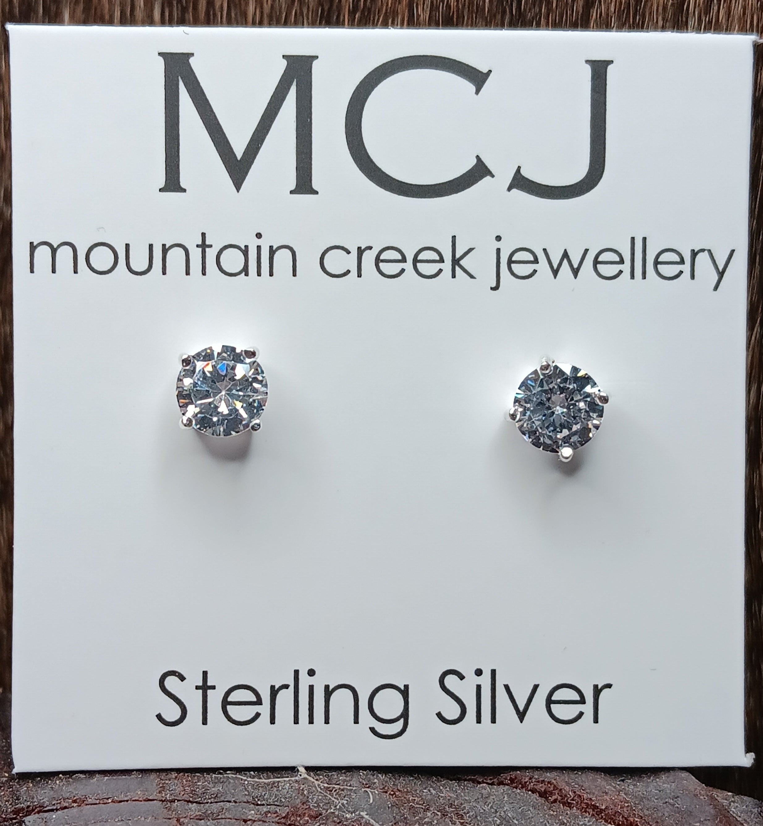 MJC Sterling Silver & Cubic Zirconia Plain Studs - 6mm