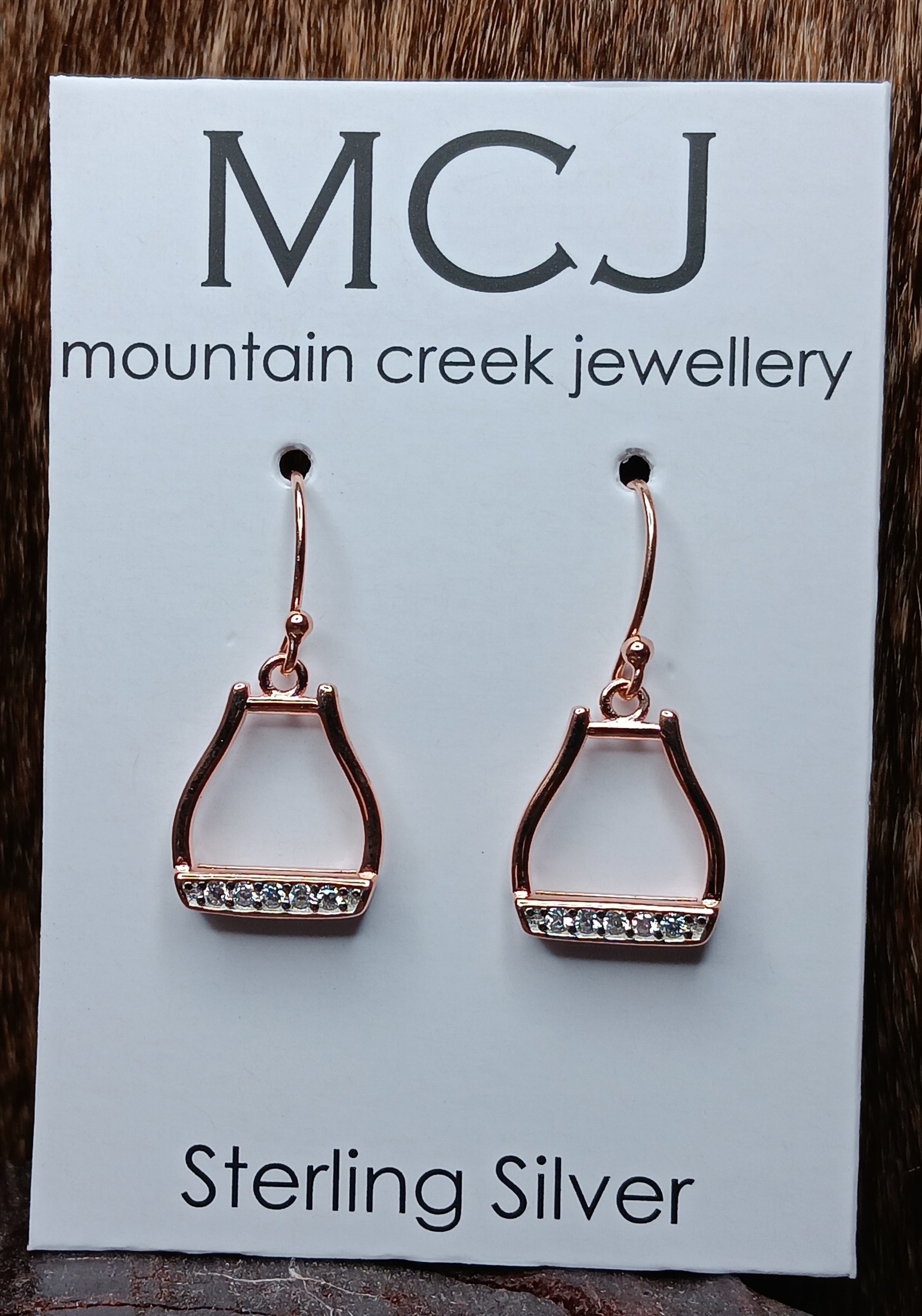 MCJ Rose Drop Horseshoe Earrings