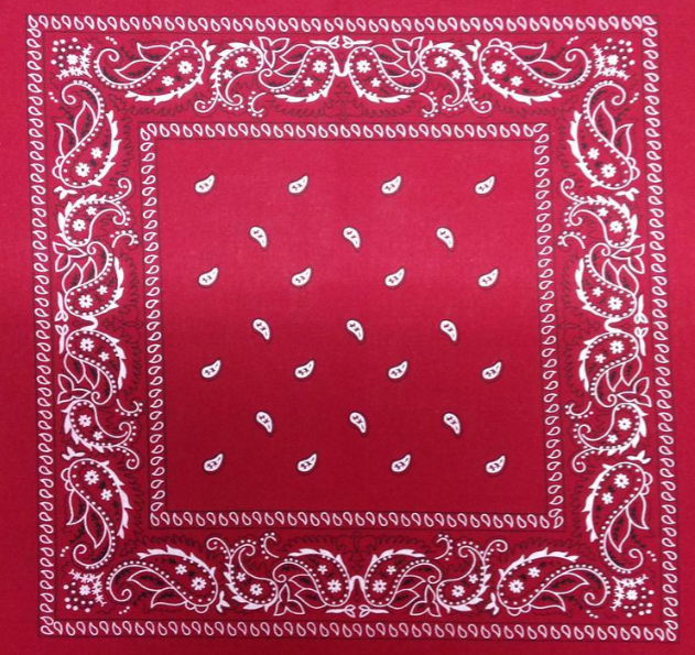 Wild Rag - Deep Red & White Paisley
