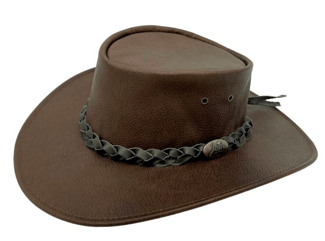 Jacaru Full Kangaroo Leather Hat - Brown