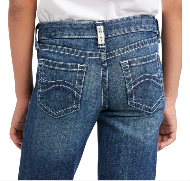 Ariat Girls REAL Wide Leg Jean - Marley Chilli Blue