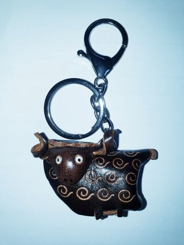 Key Chain - Leather Ring Sheep
