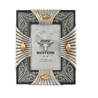 Pure Western Silver Look 4 Side Picture Frame