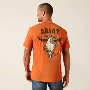 Mens Ariat Rattle Skull S/S Tee - Heather