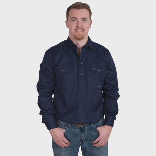 Just Country - Mens Cameron Workshirt Navy