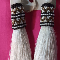 Zoda White Tassel Earings