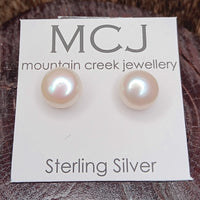 Mountain Creek Fresh Water Sterling Silver Pearl Stud Earrings