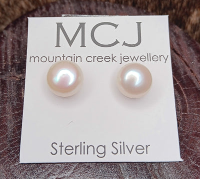 Mountain Creek Fresh Water Sterling Silver Pearl Stud Earrings