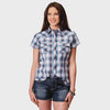 Womens Roper Karman Classic Short Sleeve Shirt - Plaid Grey