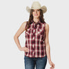 Womens Roper Karman Classic Sleeveless Shirt - Plaid Red