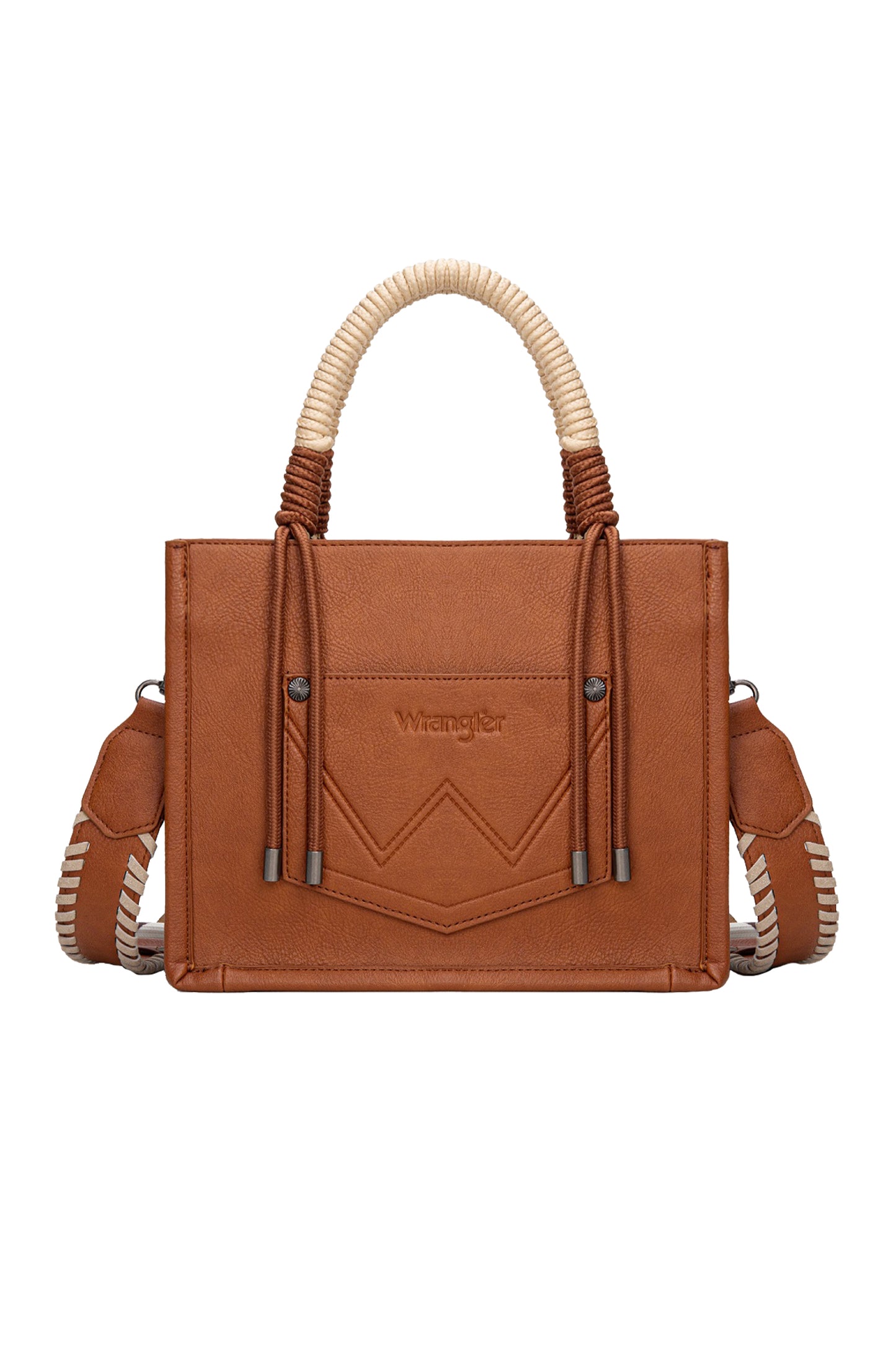 Wrangler - Cow Print Tassel Crossbody Bag Tan