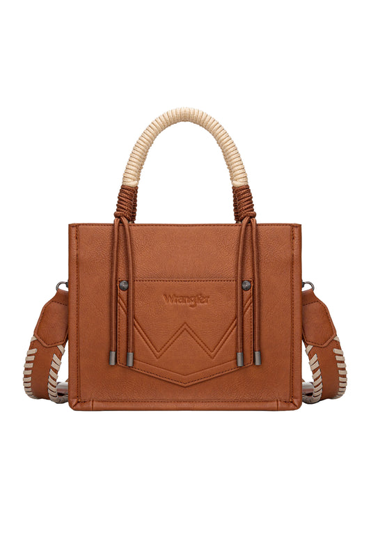Wrangler - Cow Print Tassel Crossbody Bag Tan