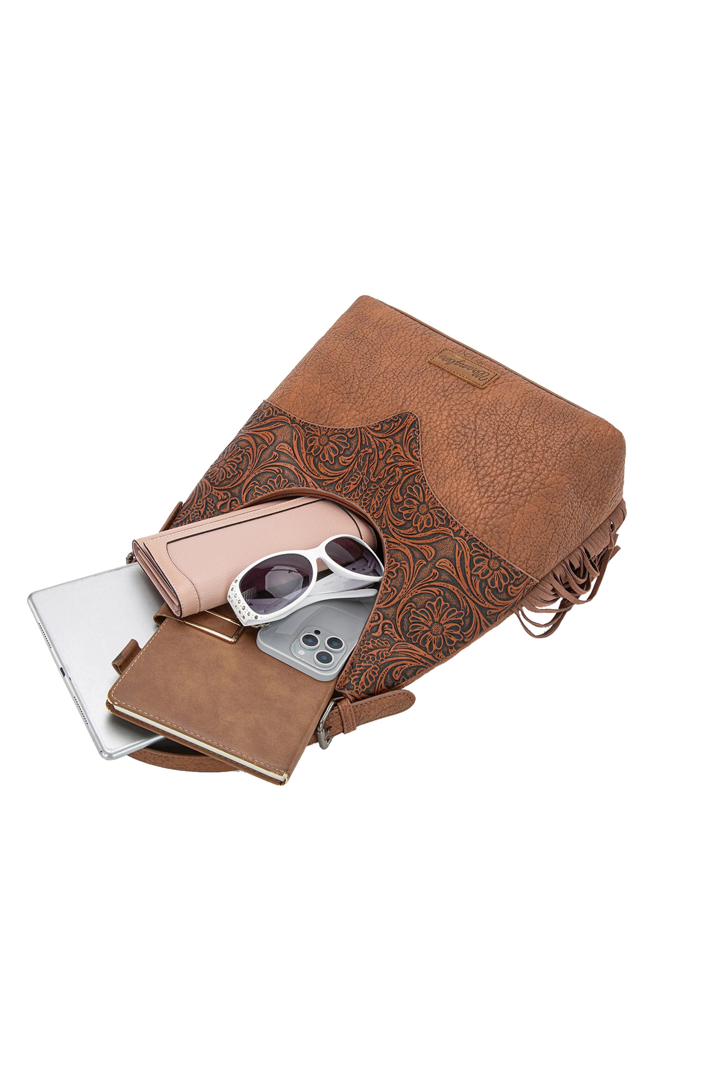 Wrangler - Tooled Fringe Shoulder Bag Tan