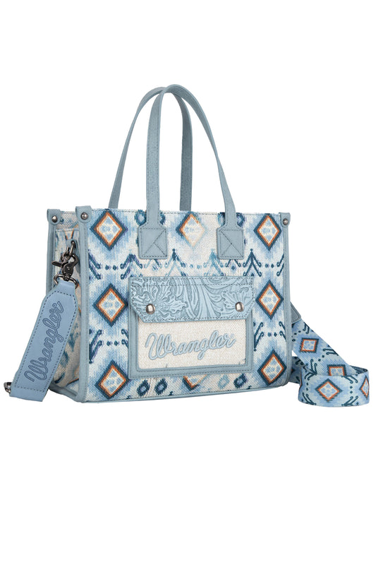 Wrangler - Aztec Crossbody Tote Bag Blue