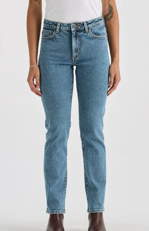 Lee LWM Women's Mid Rise Straight Blue Stone Jeans