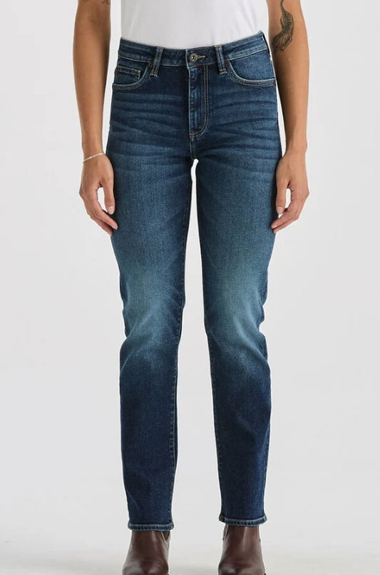 Lee LWM Women's Mid Rise Straight Aged Indigo Jeans