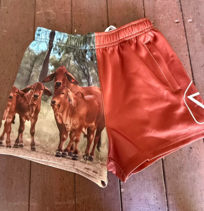WL - Kids Brown/Cows Shorts