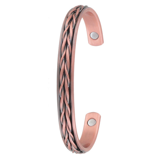 FISHTAIL BRAID COPPER BANGLE