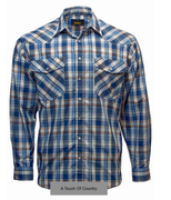 Bisley Men's Western Large Check Shirt - Blue