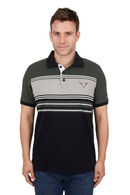 Pure Western Men's Beck Short Sleeve Polo - Black/Green