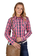 Pure Western Women's Lulu Long Sleeve Shirt - Coral