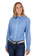 Pure Western Women's Alana Long Sleeve Shirt - Blue