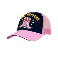 Pure Western Kids Mimi Trucker Cap - Navy/Pink