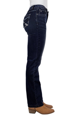 Pure Western Women's Kim High Rise Boot Cut Jeans - Midnight