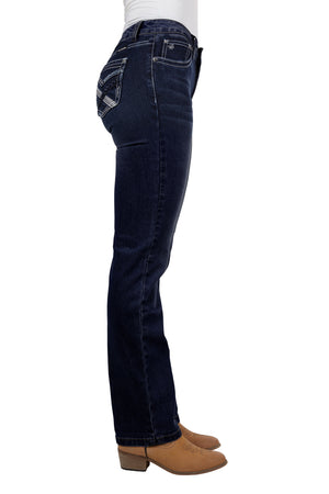 Pure Western Women's Kim High Rise Boot Cut Jeans - Midnight