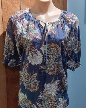 Womens Corfu Soft Print Paisley Ink S/S Shirt