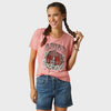 Womens Ariat Floral Farm S/S Tee - Coral Heather