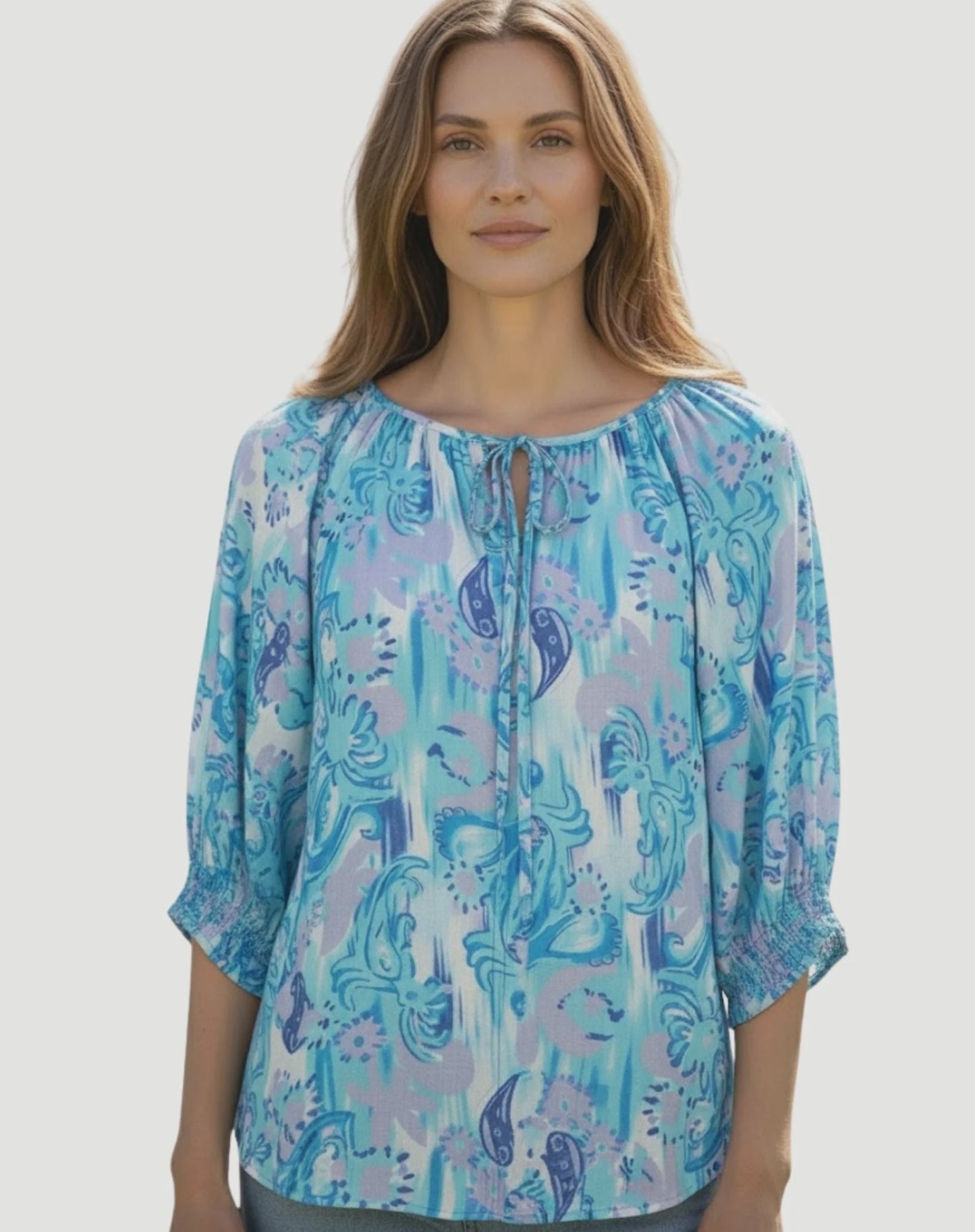 Corfu - Mediterranean Summer Blouse