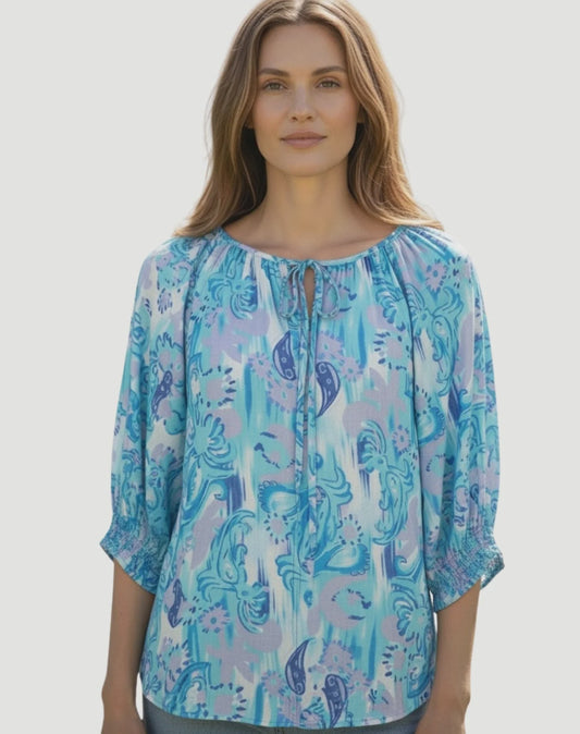 Corfu - Mediterranean Summer Blouse