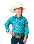 Roper Boys Amarillo Collection Long Sleeve Shirt - Blue