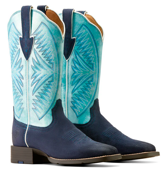 Ariat Women's Round Up Ruidoso Midnight - Marfa Roughout / Coastal Blue