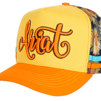 Ariat Trucker Caps - Sunflower Script Wild Orange