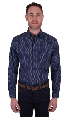 Thomas Cook Men's Glendale Long Sleeve Shirt - Navy/Tan